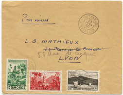 1952 COMORES LETTRE PAR AVION POUR  PARIS OBLITEREE MUTSAMUDU 23 JANV 52 MADAGASCAR - Brieven En Documenten