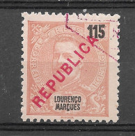 Moçambique Lourenço Marques 1911 -  D. Carlos Com Sobrecarga «REPUBLICA» 1911 - Afinsa 87 - Lourenzo Marques