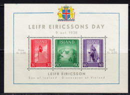 Islande 1938 Bloc Yvert 2 ** Neuf Sans Charniere - Blocks & Kleinbögen