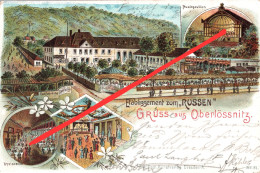 Litho AK Radebeul Oberlößnitz Hauptstraße 47 Etablissement Gasthof Weingut Winzerhaus Zum Russen A Maxim Gorki Straße - Radebeul