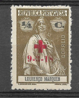 Moçambique Lourenço Marques 1918 -  Tipo CERES Com Sobrecarga «Cruz Vermelha» E Sobretaxa - Afinsa 159 - Lourenco Marques
