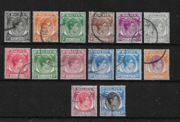 MALAYA - MALACCA 1949 - 1952 FINE USED VALUES TO 50c BETWEEN SG 3 AND SG 14 Cat £30+ - Malacca