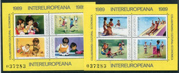 ROMANIA 1989 INTEREUROPA: Children's Games Blocks MNH/**.  Michel Block 254-255 - Blocs-feuillets