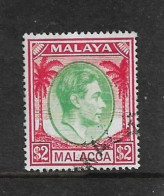 MALAYA - MALACCA 1949 $2 SG 16 FINE USED Cat £38 - Malacca