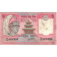 Billet, Népal, 5 Rupees, Undated (1987), KM:30a, TB - Népal