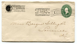 RC 25373 ETATS UNIS USA 1898 ENTIER POSTAL DE CINCINNATI POUR LOUISEVILLE - ...-1900