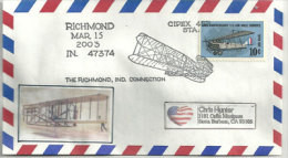 ETATS-UNIS. 50 IÈME ANNIVERSAIRE DE L'US AIR MAIL SERVICE. Lettre De Richmond (Indiana) - Flugzeuge