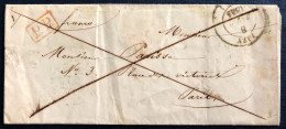 France, TAD LIZY 8.8.1844 + P.P. Sur Lettre Pour Paris - (N761) - 1801-1848: Precursori XIX