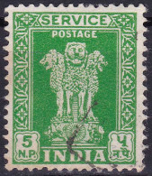 Inde (Service) YT 17 Mi 134I Année 1957 (Used °) Animaux - Lion - Official Stamps