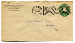 RC 25388 ETATS UNIS USA 1898 ENTIER POSTAL DE CHICAGO FLAG CANCEL LETTRE "C" POUR LOUISVILLE - ...-1900