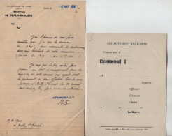 VP22.267 - Guerre 39 / 45 - SENLIS 1941 - Lettre De Mr Le Percepteur à Mr Le Maire D'AVILLY SAINT LEONARD - Historical Documents