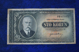 Banknotes Czechoslovakia 100 Korun 1945 - Tschechoslowakei