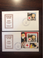 CHAD TCHAD 2 FDC’s 1985 YEAR  RED CROSS DUNANT HEALTH MEDICINE - Tchad (1960-...)