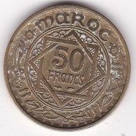 Maroc 50 Francs 1371 / 1952 Mohammed V. Bronze Aluminium,, Lec# 281 - Maroc