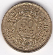 Maroc 50 Francs 1371 / 1952 Mohammed V. Bronze Aluminium,, Lec# 281, Neuve , UNC - Marruecos