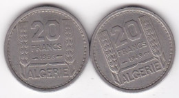 Algerie. 20 Francs Turin 1949 Et 1956, Cupronickel , KM# 48 Et 49 - Algerien