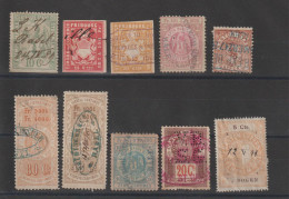 Suisse Lot De 10 Timbres Fiscaux Dont 1 Perforé VB/SG - Fiscale Zegels