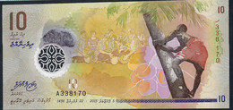 MALDIVES  P26  10  RUFIYAA   2015    UNC. - Maldivas