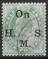 India Postage 1902-11 Half Anna Overprinted On H.M.S. Service Great Britain - 1902-11 Roi Edouard VII
