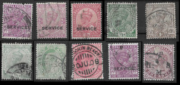 Great Britain (former Colonies & Protectorates) INDIA 1882 TO 1902 QUEEN VICTORIS & KING EDWARD SERVICE OVERPRINT USED - 1882-1901 Empire