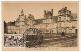 FRANCE => Carte Maximum - 12F Château De Fontainebleau - Cad Exposition Postale Et Philatélique MARSEILLE 27/1/1951 - 1950-1959
