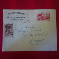 LETTRE OUJDA AUX CURIOSITES ORIENTALES KESWANI POUR TROYES - Storia Postale