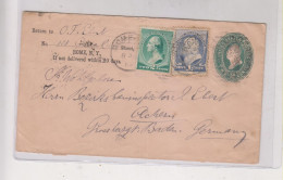 UNITED STATES 1888 ROME N.Y. Postal Stationery Cover  To Germany - ...-1900