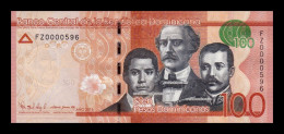 República Dominicana 100 Pesos Dominicanos 2016 Pick 190c Low Serial 596 Sc Unc - Repubblica Dominicana