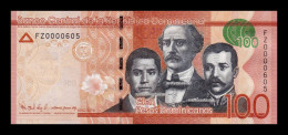 República Dominicana 100 Pesos Dominicanos 2016 Pick 190c Low Serial 605 Sc Unc - Repubblica Dominicana