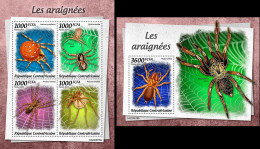Centrafrica 2022, Animals, Spiders, 4val In BF+BF - Araignées