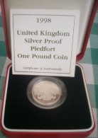 Great Britain UK 1998 £1 One Piedfort Pound Coin - Silver Proof - Nieuwe Sets & Proefsets