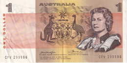 BILLETE DE AUSTRALIA DE 1 DOLLAR AÑOS 1974-83 SERIE CFV  (BANKNOTE) - 1974-94 Australia Reserve Bank (Banknoten Aus Papier)