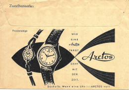 Postal Cheque 1955 Allemagne Lettre Illustre " Arctos " Voir 2 Scan - Clocks
