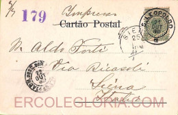 Ad6126 - BRAZIL - POSTAL HISTORY -  POSTCARD  From SAN LEOPOLDO To ITALY  1901 - Storia Postale