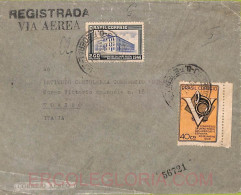 Ad6138 - BRAZIL - POSTAL HISTORY -  Registered AIRMAIL COVER  To ITALY  1947 - Covers & Documents