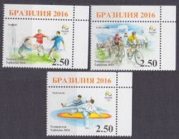 2016 Tajikistan  736-738+Tab 2016 Olympic Games In Rio De Janeiro 7,50 € - Estate 2016: Rio De Janeiro