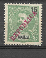 Portugal Moçambique Zambézia 1911 D. Carlos, Com Sobrecarga «REPUBLICA» Af 58 - Zambezia