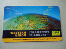 LUXEMBOURG USED CARDS WESTERN UNION ADVERSTISING MAP - Luxemburgo