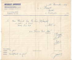 Facture, MEUBLE GARNAUD, 86, NEUVILLE DE POITOU, Dépôt : MIREBEAU EN POITOU, 1963, Frais Fr 1.65 E - 1950 - ...