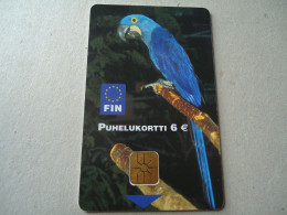 FINLAND   USED  CARDS  BIRDS PARROTS - Papegaaien & Parkieten