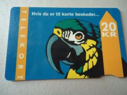 DENMARK  USED CARDS BIRDS PARROTS - Papegaaien & Parkieten