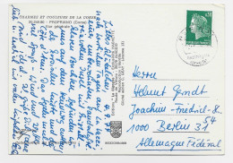 FRANCE CHEFFER 30C VERT SEUL CARTE DE CORSE POUR ALLEMAGNE ANNULATION EN ARRIVEE BERLIN NACH ENTWERTET - 1967-1970 Marianne Van Cheffer