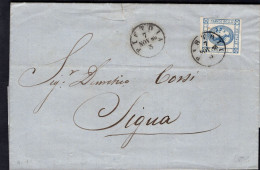 1863  7 Nov    15 C. Sass. 13 Su Busta Da Pistoia X Signa - Marcophilia