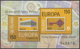 ISLANDE - 50e Anniversaire Des Timbres Europa Feuillet - Blocks & Kleinbögen