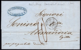 1848  24 Gen   Paquebot Direct Lettera Da Marsiglia Per Allessandria D' Egitto  SPL - Neapel