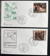 ITALIA REPUBBLICA - 2 FDC CAPITOLIUM - SANTO NATALE  ANNO 1990 -  AS -  AFFRESCO DEL PELLEGRINO - EMIDIO VANGELLI - FDC