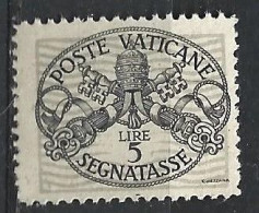 Città Del Vaticano, 1945 - 5 Lire Segnatasse - Nr.12 MNH** - Impuestos