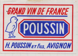 Vin Poussin Avignon France Etiquette Allumette Streichholzetiketten Matchbox Label - Matchbox Labels