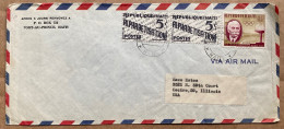 HAITI 1960, COVER USED TO USA, LITERACY FUND, OLYMPIC TORCH, MR. P. DE COUBERTIN, 3 STAMP, PORT-AU-PRINCE CITY CANCEL. - Haïti