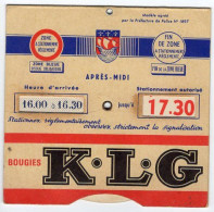 DISQUE DE STATIONNEMENT, Ville De Paris, Publicité Bougies KLG - Voitures